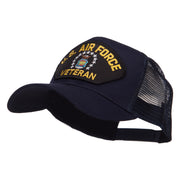 US Air Force Veteran Military Patched Mesh Cap