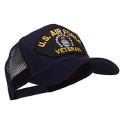 US Air Force Veteran Military Patched Mesh Cap