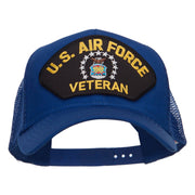 US Air Force Veteran Military Patched Mesh Cap