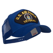 US Air Force Veteran Military Patched Mesh Cap