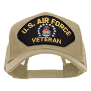 US Air Force Veteran Military Patched Mesh Cap