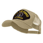 US Air Force Veteran Military Patched Mesh Cap