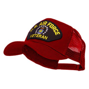 US Air Force Veteran Military Patched Mesh Cap