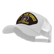 US Air Force Veteran Military Patched Mesh Cap