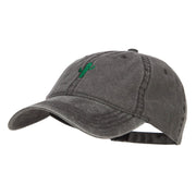 Single Cactus Embroidered Washed Cap