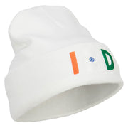 India IND Flag Embroidered Long Beanie