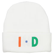 India IND Flag Embroidered Long Beanie