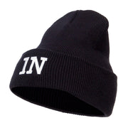 IN Indiana State Embroidered Long Beanie