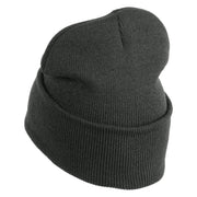 US Space Force with Delta Logo Embroidered 12 Inch Long Beanie - Charcoal OSFM