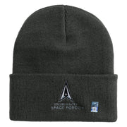 US Space Force with Delta Logo Embroidered 12 Inch Long Beanie - Charcoal OSFM