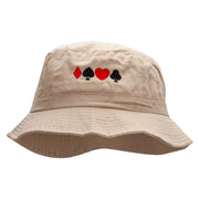 Card Suits Embroidered Bucket Hat