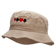 Card Suits Embroidered Bucket Hat