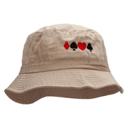 Card Suits Embroidered Bucket Hat