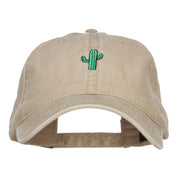 Single Cactus Embroidered Washed Cap