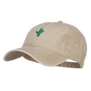 Single Cactus Embroidered Washed Cap