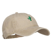 Single Cactus Embroidered Washed Cap