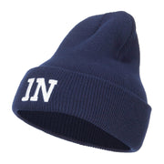 IN Indiana State Embroidered Long Beanie