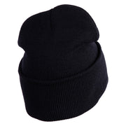 US Space Force with Delta Logo Embroidered 12 Inch Long Beanie - Black OSFM