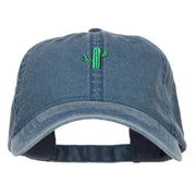 Single Cactus Embroidered Washed Cap