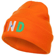 India IND Flag Embroidered Long Beanie