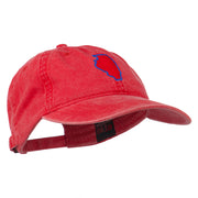 Illinois State Map Embroidered Washed Cotton Cap