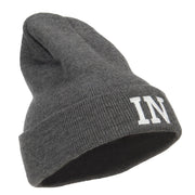 IN Indiana State Embroidered Long Beanie