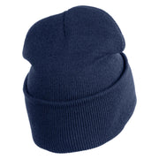 US Space Force with Delta Logo Embroidered 12 Inch Long Beanie - Navy OSFM