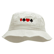 Card Suits Embroidered Bucket Hat