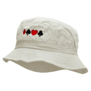 Card Suits Embroidered Bucket Hat