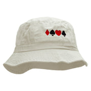 Card Suits Embroidered Bucket Hat