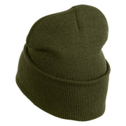 US Space Force with Delta Logo Embroidered 12 Inch Long Beanie - Olive OSFM