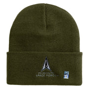 US Space Force with Delta Logo Embroidered 12 Inch Long Beanie - Olive OSFM