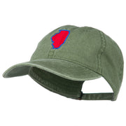 Illinois State Map Embroidered Washed Cotton Cap