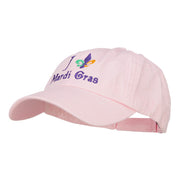 I Love Mardi Gras with Fleur de Lis Embroidered Cotton Cap