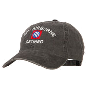 82nd Airborne Retired Embroidered Washed Cotton Twill Cap