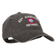 82nd Airborne Retired Embroidered Washed Cotton Twill Cap