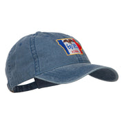 Iowa State Flag Map Embroidered Washed Cap