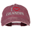 I Love Grandpa Embroidered Washed Cotton Twill Cap