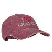 I Love Grandpa Embroidered Washed Cotton Twill Cap