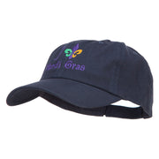 I Love Mardi Gras with Fleur de Lis Embroidered Cotton Cap