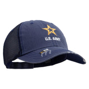 Licensed Star US Army Embroidered Low Profile Special Cotton Mesh Cap - Navy OSFM