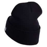 USAF Blue Letter Logo Embroidered 12 Inch Long Beanie - Black OSFM