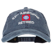 82nd Airborne Retired Embroidered Washed Cotton Twill Cap