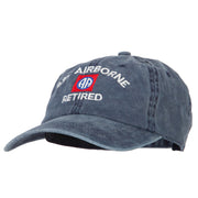 82nd Airborne Retired Embroidered Washed Cotton Twill Cap