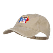 Iowa State Flag Map Embroidered Washed Cap