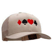 Card Suit Set Embroidered Retro Trucker Cap