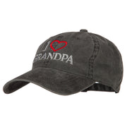 I Love Grandpa Embroidered Washed Cotton Twill Cap