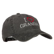 I Love Grandpa Embroidered Washed Cotton Twill Cap