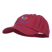 I Love Mardi Gras with Fleur de Lis Embroidered Cotton Cap