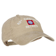 82nd Airborne Retired Embroidered Washed Cotton Twill Cap